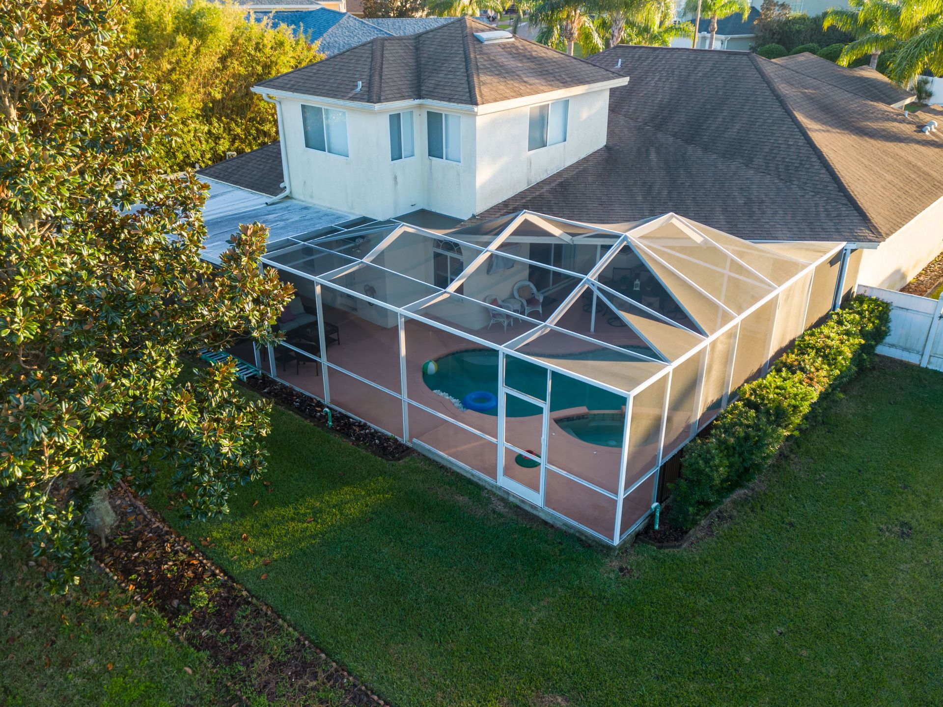 aerial view of pool screen enclosure surrounded by 2023 11 27 05 02 14 utc